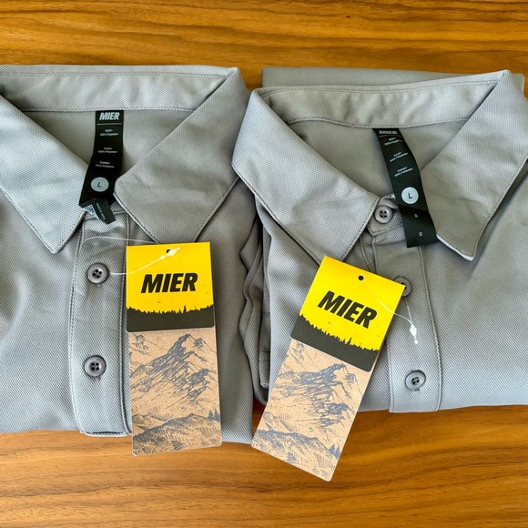NWT Set of 2 MIER Long Sleeve Tactical Polo Shirts Large - Picture 1 of 7